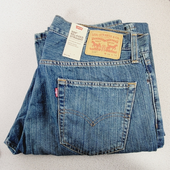 Levi's Other - Levis 559 Relaxed Straight Fit Blue Jeans 34 x 34 Brand New With Tag